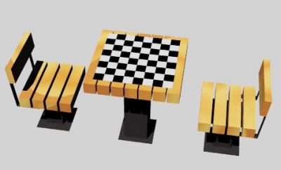 Table d'échec + chaises